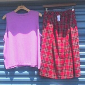 Pleated Skirt & Casual Top Size: 24/26W 3x . {2Pc Bundle} . Christopher & Banks